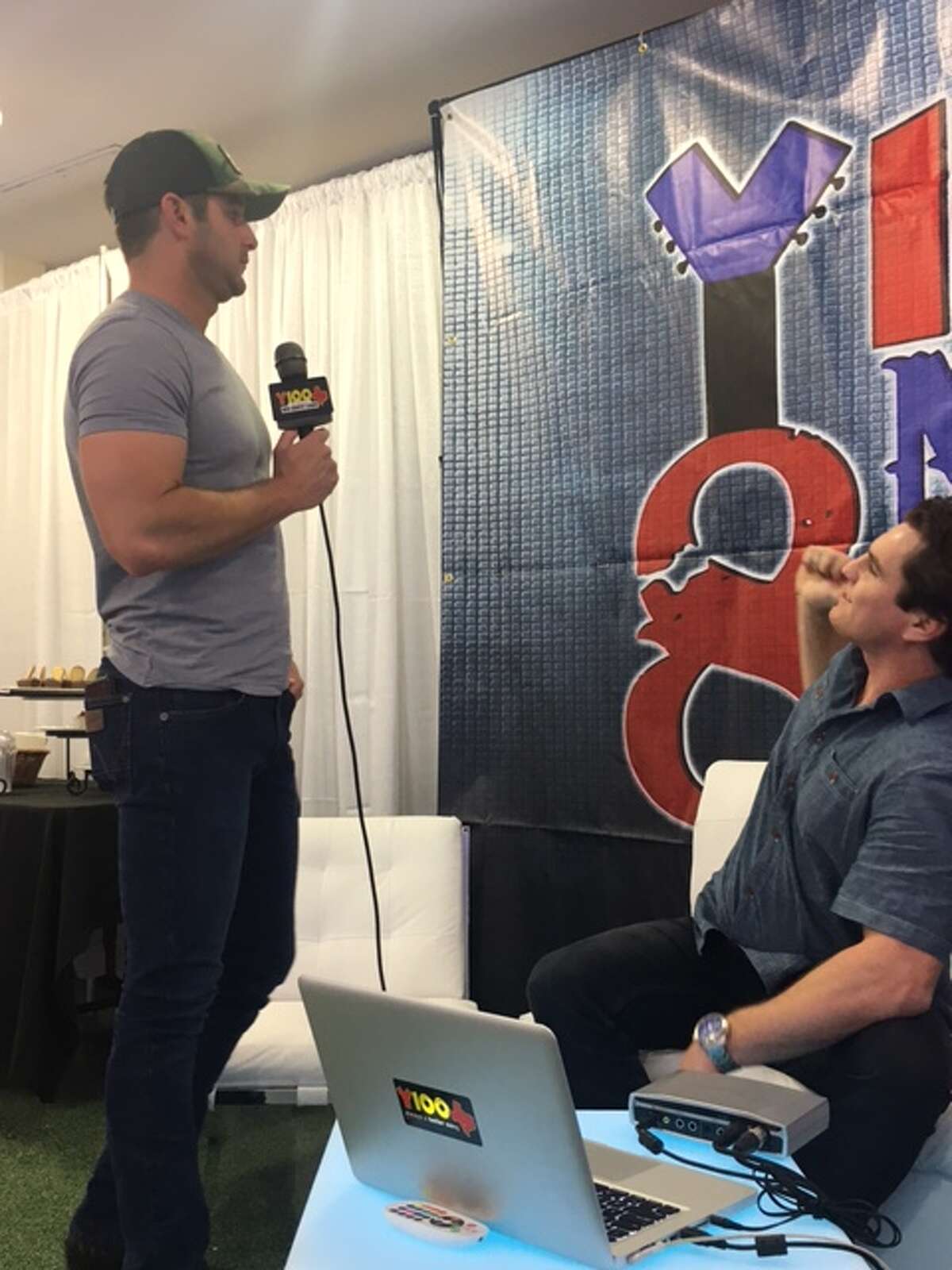 Easton Corbin takes interviews behind the scenes of Y100's annual 8 Man Jam at the Majestic Theatre Nov. 15, 2017.