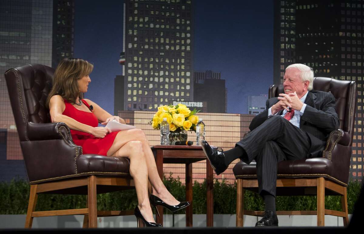 Janet Shamlian interviews Rich Kinder during the MD Anderson Evening with a Living Legend featuring Rich Kinder on Wednesday, Nov. 15, 2017, in downtown Houston. (Annie Mulligan / Freelance)