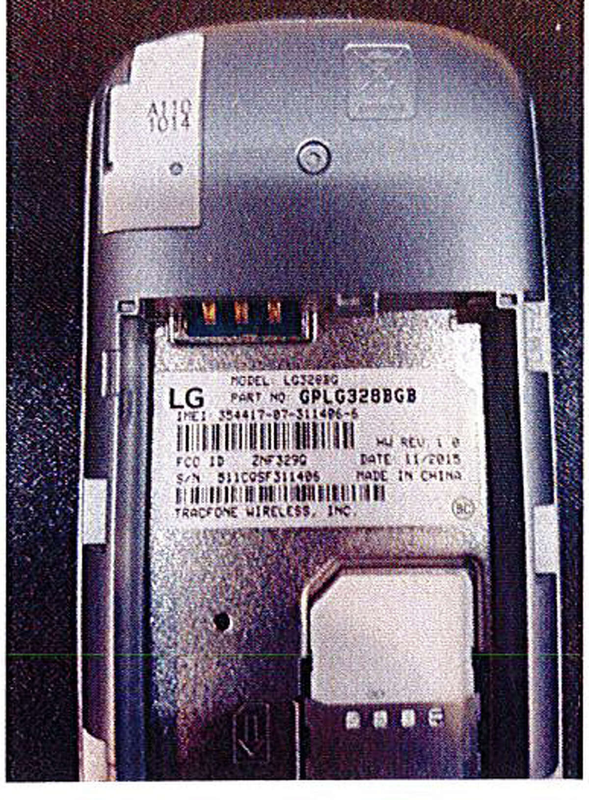 A photo of Devin Patrick Kelley's second cell phone found with him when law enforcement searched his vehicle.