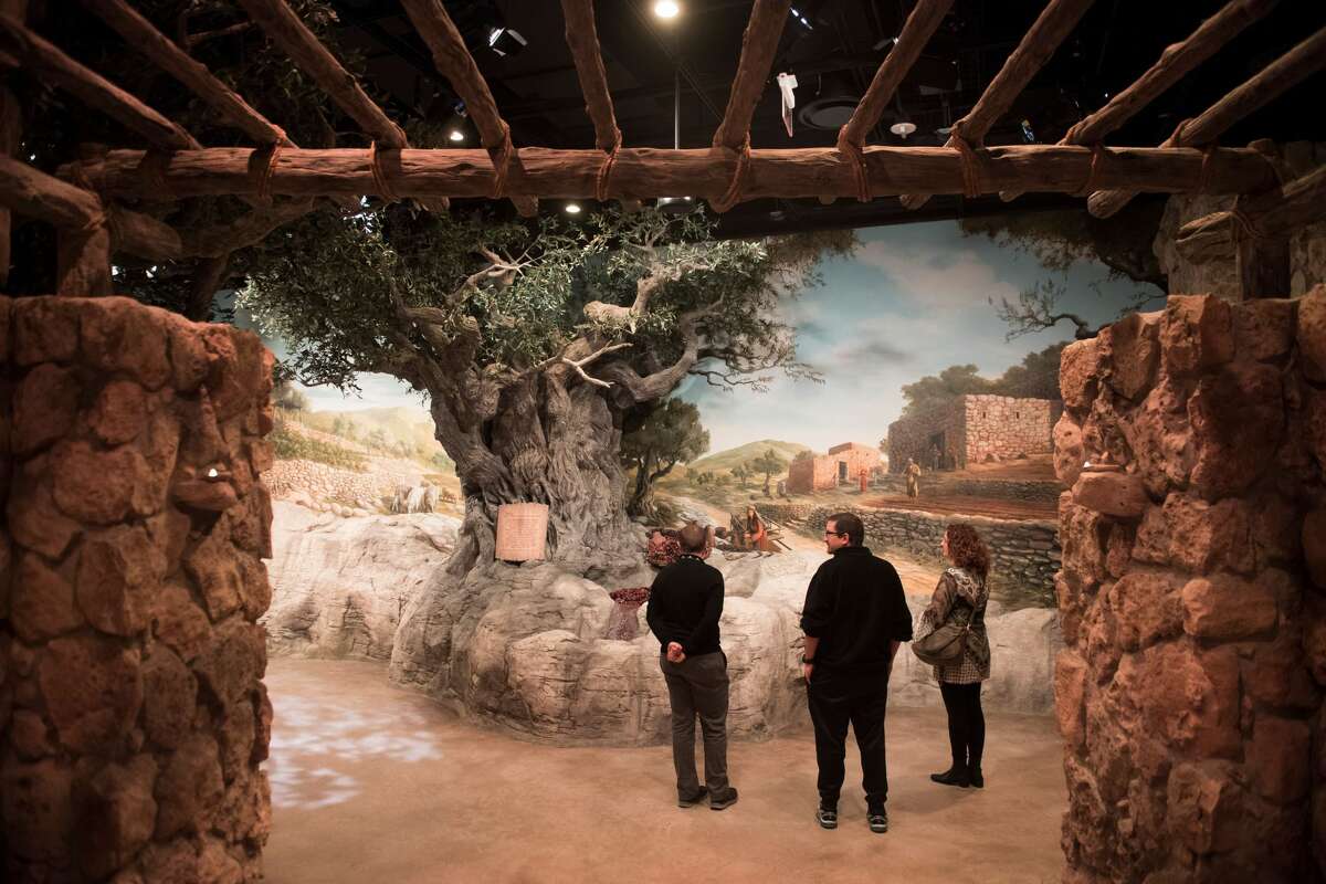 Visitors tour the "World of Jesus of Nazareth" exhibit during a media preview of the new Museum of the Bible, a museum dedicated to the history, narrative and impact of the Bible, in Washington, DC, November 14, 2017.