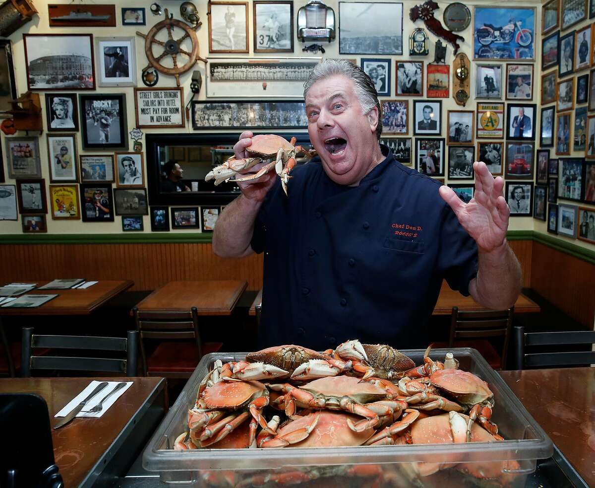 Owner Don Dial of Rocco's Cafe, an Italian restaurant South of Market excited about his crab delivery today on Thursday, November 16, 2017, in San Francisco, Calif.