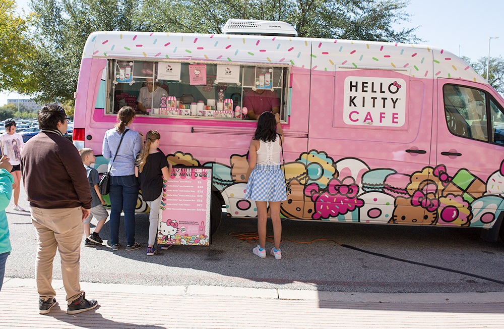 A shirt for sale at the Hello Kitty Cafe truck at Downtown