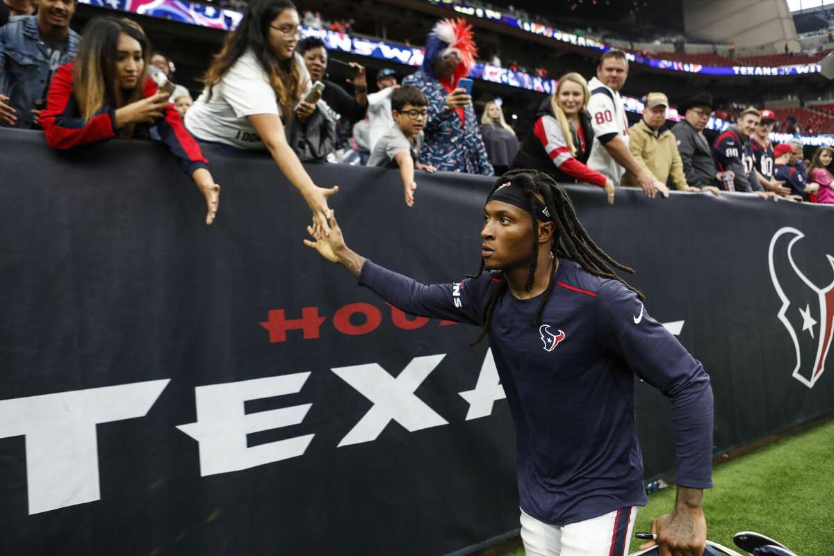 Texans wide receiver DeAndre Hopkins has a foot injury, but it has not kept him out of practice. He was back on the field Friday.