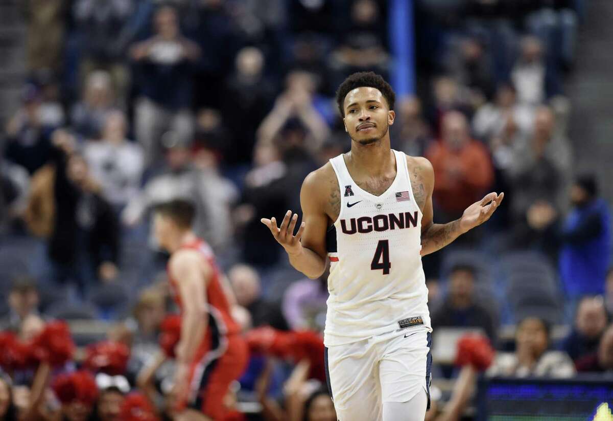 UConn’s Jalen Adams will travel with UConn to the PK80 Invitational in Portland, Oregon.