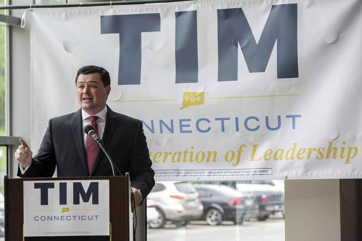 Tim Herbst officially announces his run for Governor of Connecticut at Trumbull High School on June 8.