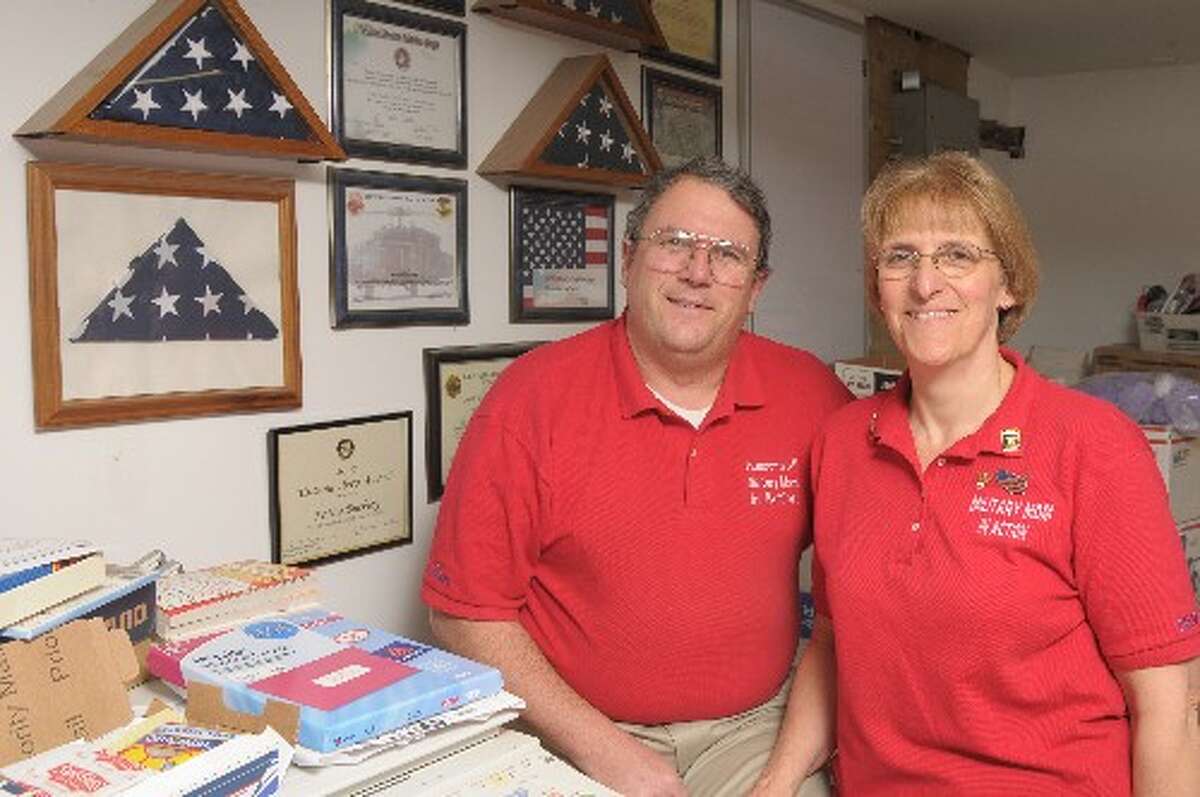 Military Mom in Action Ken and Kathy Buckley of Melrose are ready to pack care packages for deployed troops.