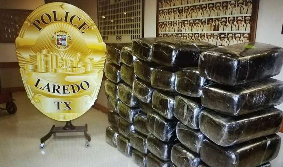 Laredo police said they seized the 881 pounds of marijuana shown in this photo following a traffic stop Wednesday in the 100 block of East Del Mar Boulevard. 