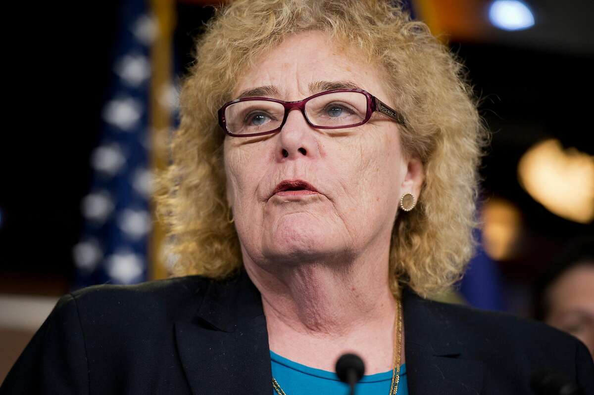 UNITED STATES - APRIL 22: Rep. Zoe Lofgren, D-Calif., conducts a news conference in the Capitol Visitor Center to introduce the Democracy Task Force that will help reduce the influence of money in politics and provide reforms to bring transparency to campaign finance and election laws, April 22, 2015. (Photo By Tom Williams/CQ Roll Call)