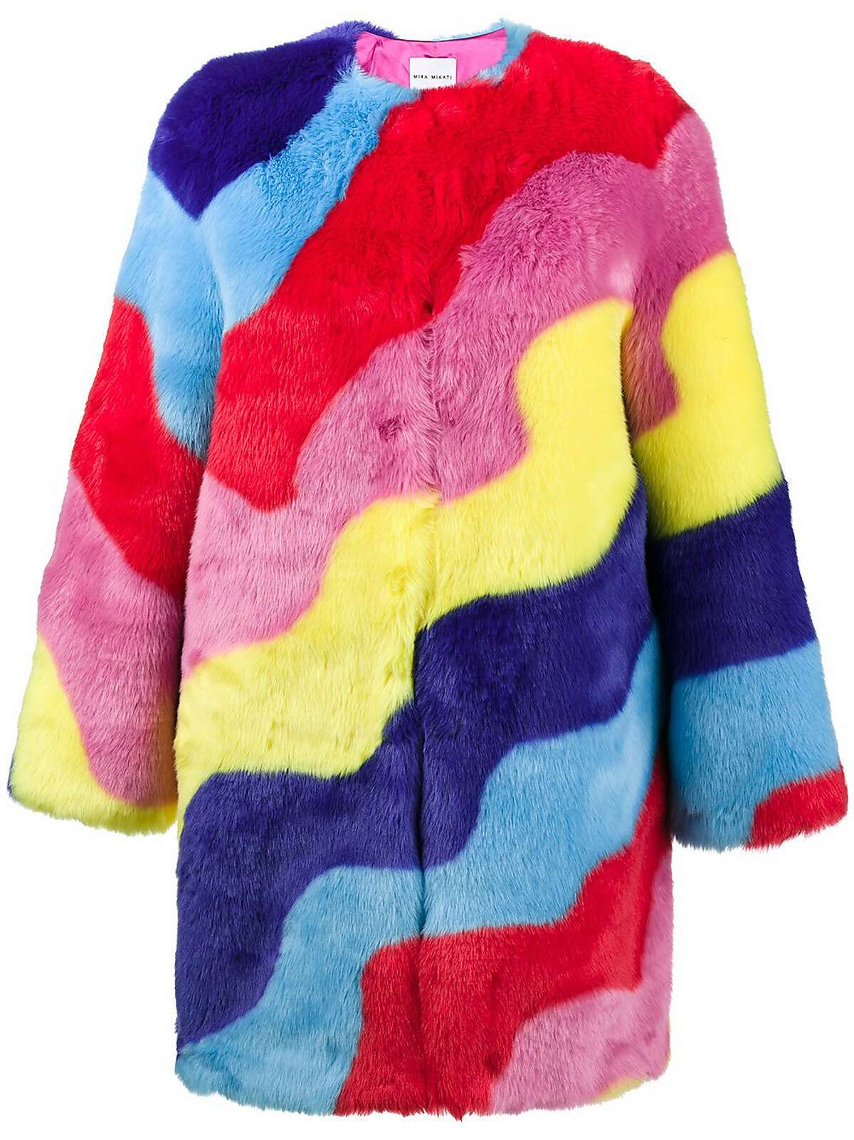 MIRA MIKATI� faux fur rainbow wave coat� $629 Available at FARFETCH.COM