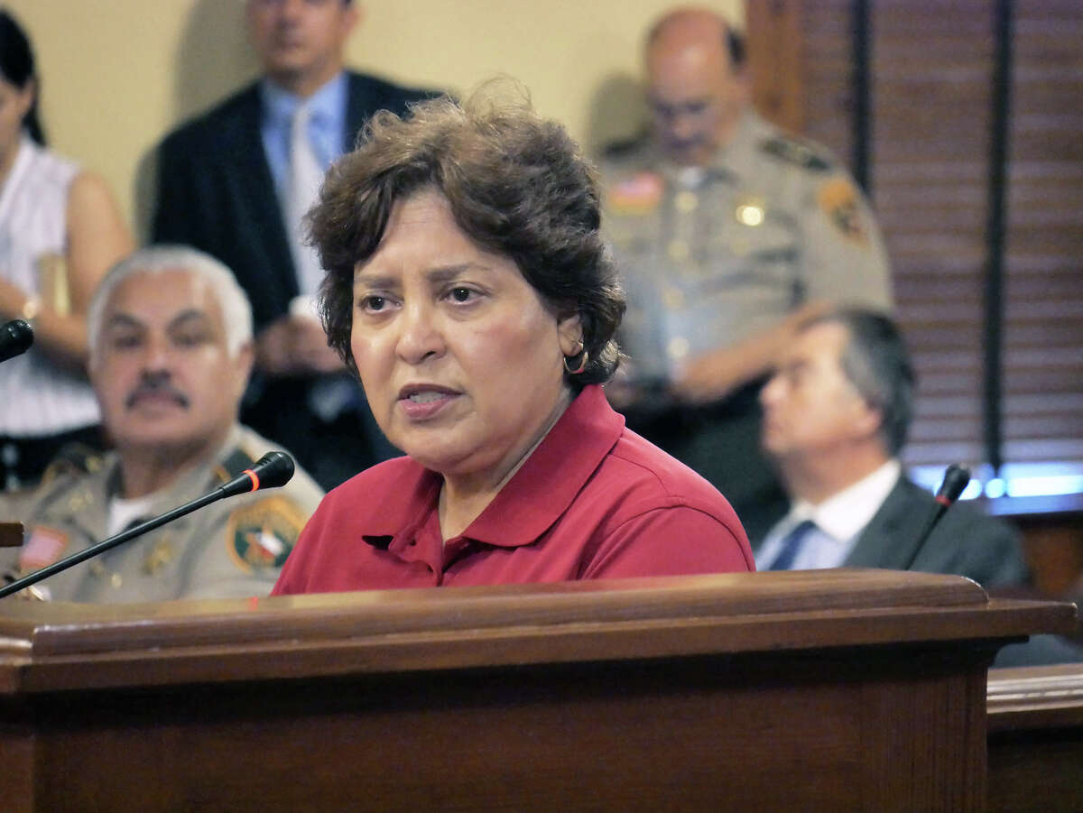 Former Webb County Tax Collector/Assessor Patricia Barrera addressed the Commissioners Court Monday, November 27, 2017, to formally announce her resignation which was accepted by the Court. Norma C. Farabough was appointed as interim Tax Assessor/Collector by Webb County Commissioners.