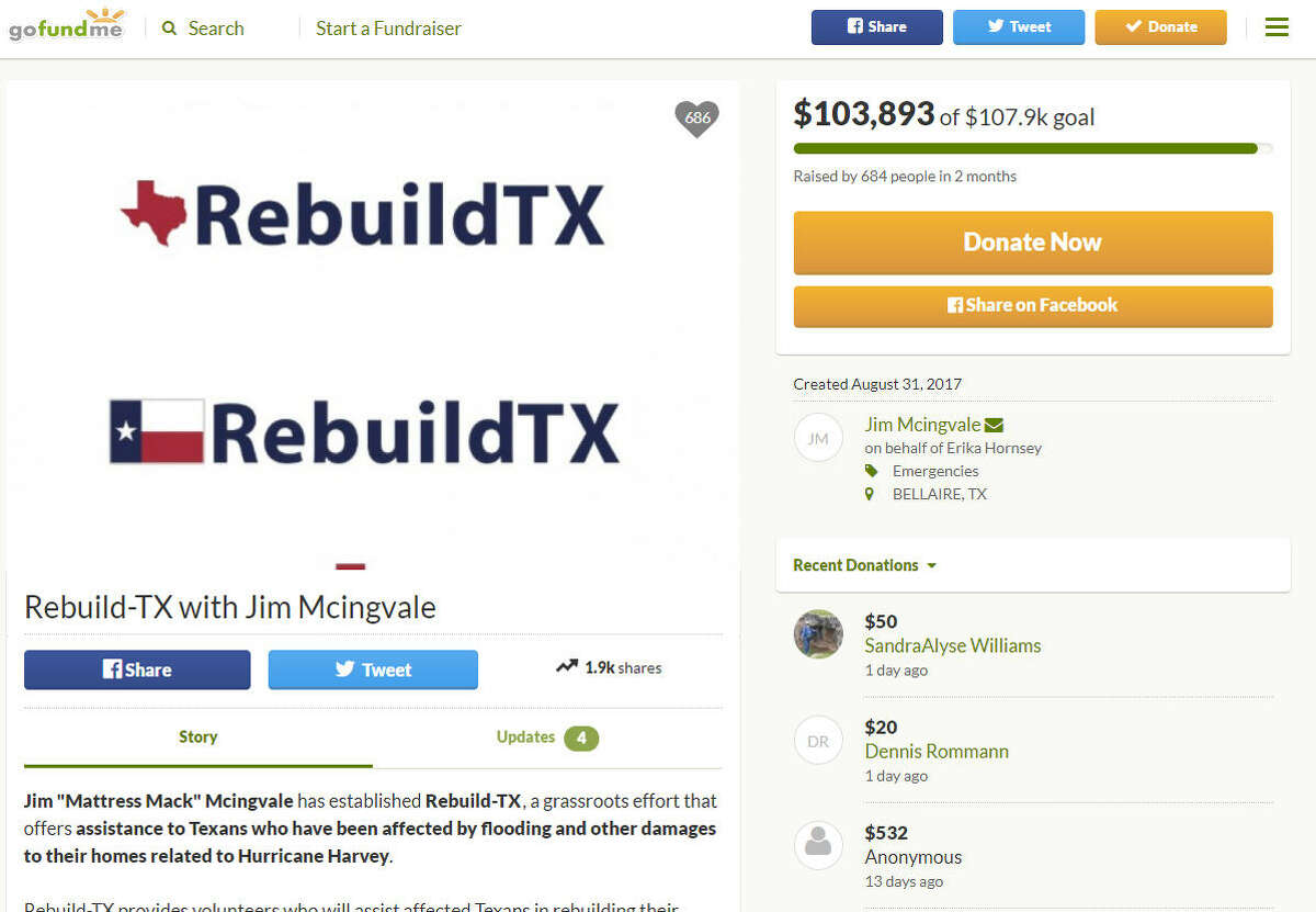 Rebuild-TX with Jim Mcingvale Amount raised: $103,893
