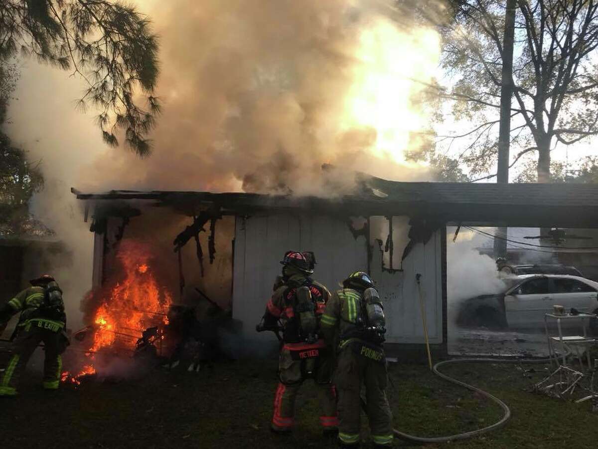 Firefighters were called out to a home in the 100 block of Pine Manor Drive around 7:30 a.m. on Friday, Nov. 24, 2017, to reports of a car fire inside a detached garage. When they got on scene, they found the garage fully engulfed in flames that were threatening nearby homes.