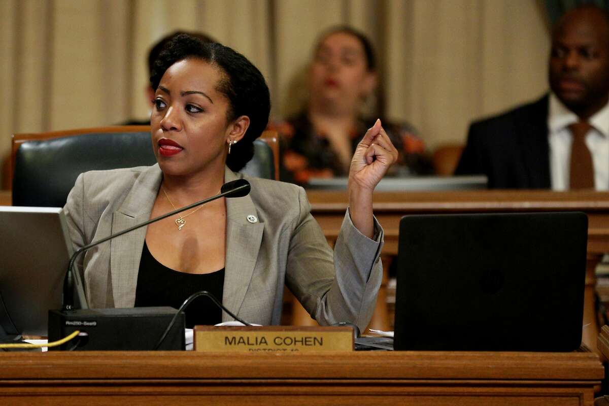 Malia Cohen, a member of the San Francisco Board of Supervisors representing District 10, during a board meeting at City Hall on Tuesday, Nov. 28, 2017, in San Francisco, Calif.
