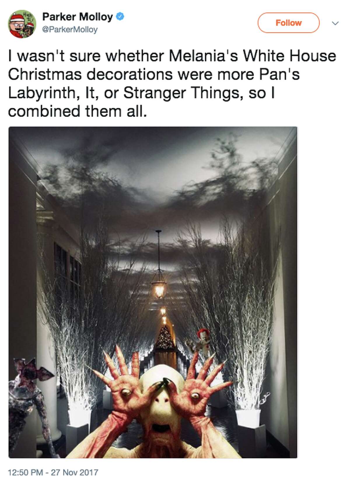 Memes mock Melania Trump's White House Christmas decorations