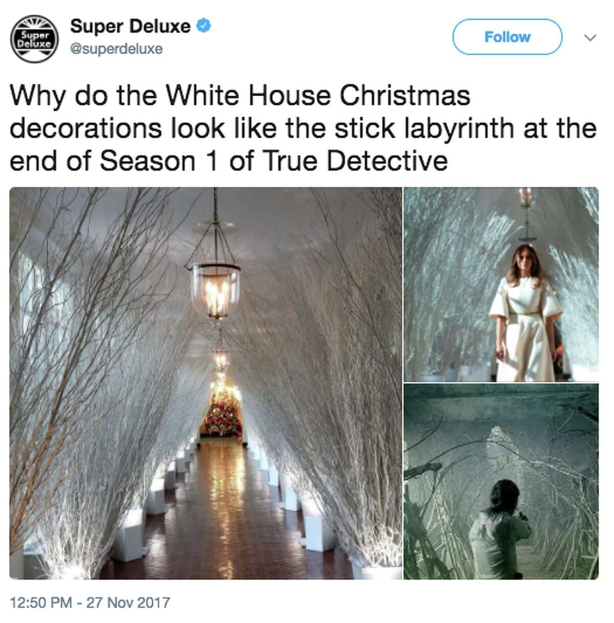 Memes mock Melania Trump's White House Christmas decorations