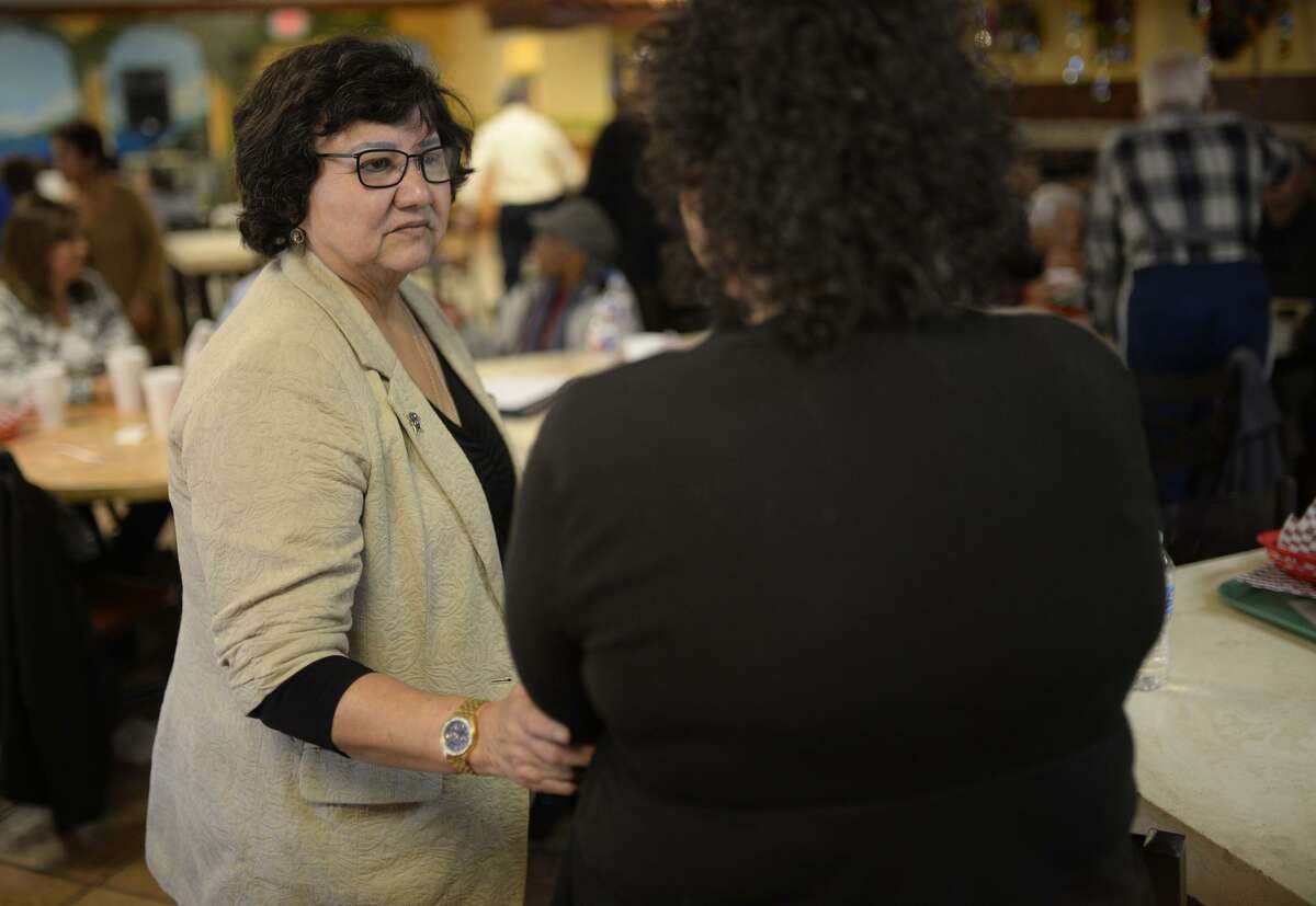 Dallas County Sheriff Lupe Valdez meets with the Midland County Democratic Party in January at Martinez Bakery. Valdez, Texas' first Hispanic female sheriff, announced Wednesday she will run against Texas Republican Gov. Greg Abbott in 2018.