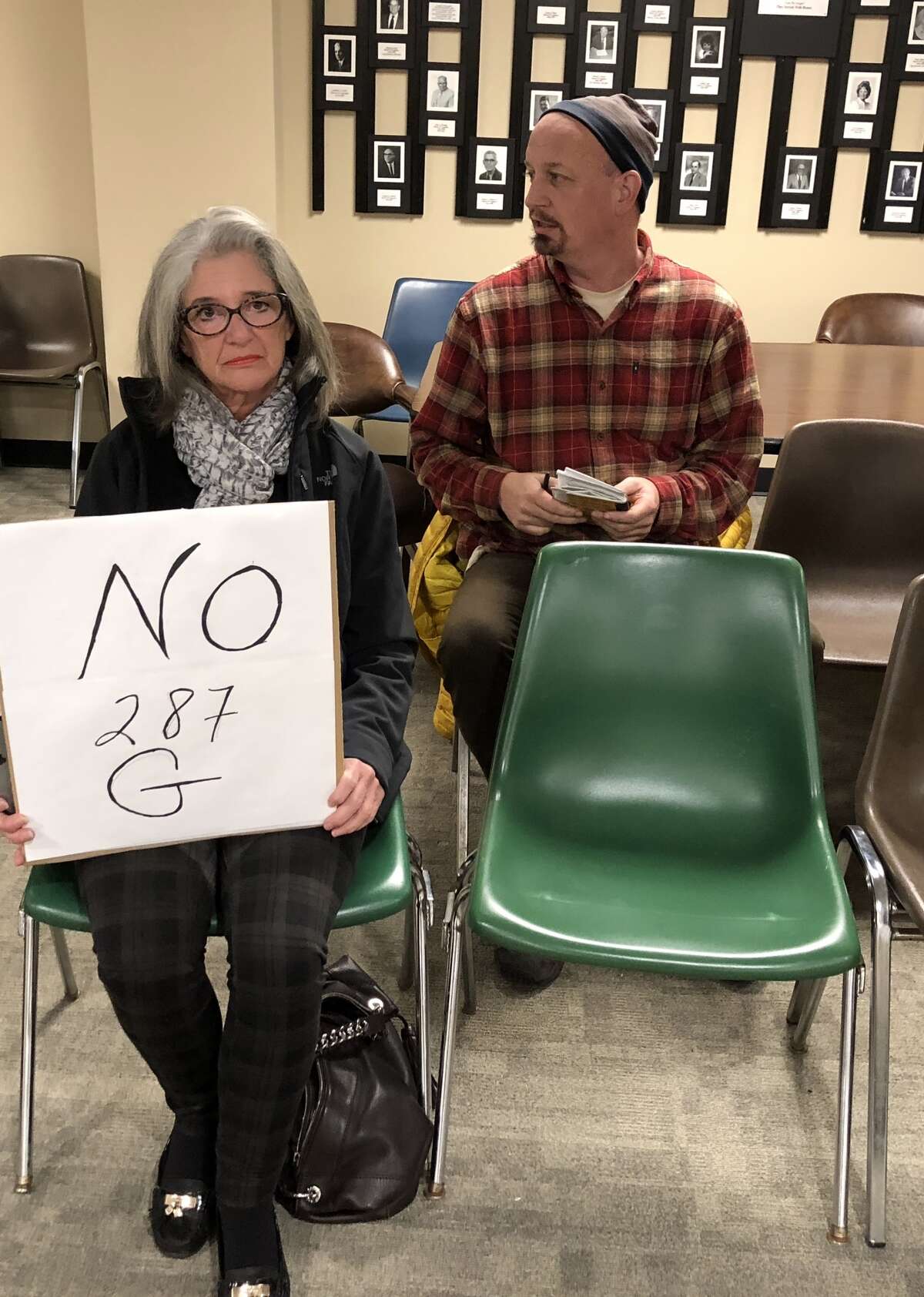 Rensselaer County residents attend a meeting a public hearing to speak out against Sheriff Patrick Russo's ICE 287(g) application on Tuesday, Nov. 28, 2017,