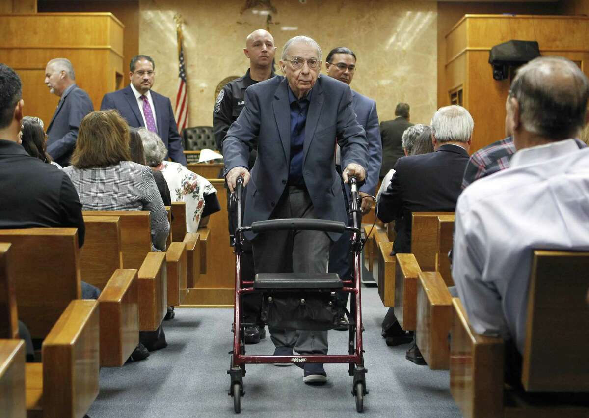 John Bernard Feit leaves the 92nd state District Court during a break in Feit's trial for the murder of Irene Garza Thursday, November 30, 2017, at the Hidalgo County Courthouse in Edinburg. (Nathan Lambrecht/The Monitor/Pool)