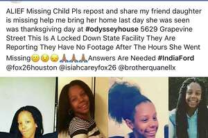 India Ford's mother has been circulating these photos of her daughter on social media. Ford, 16, has been missing since Thanksgiving Day.