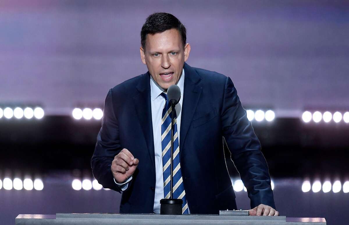 Entrepreneur Peter Thiel speaks on the last day of the Republican National Convention on Thursday, July 21, 2016, at Quicken Loans Arena in Cleveland. (Olivier Douliery/Abaca Press/TNS)