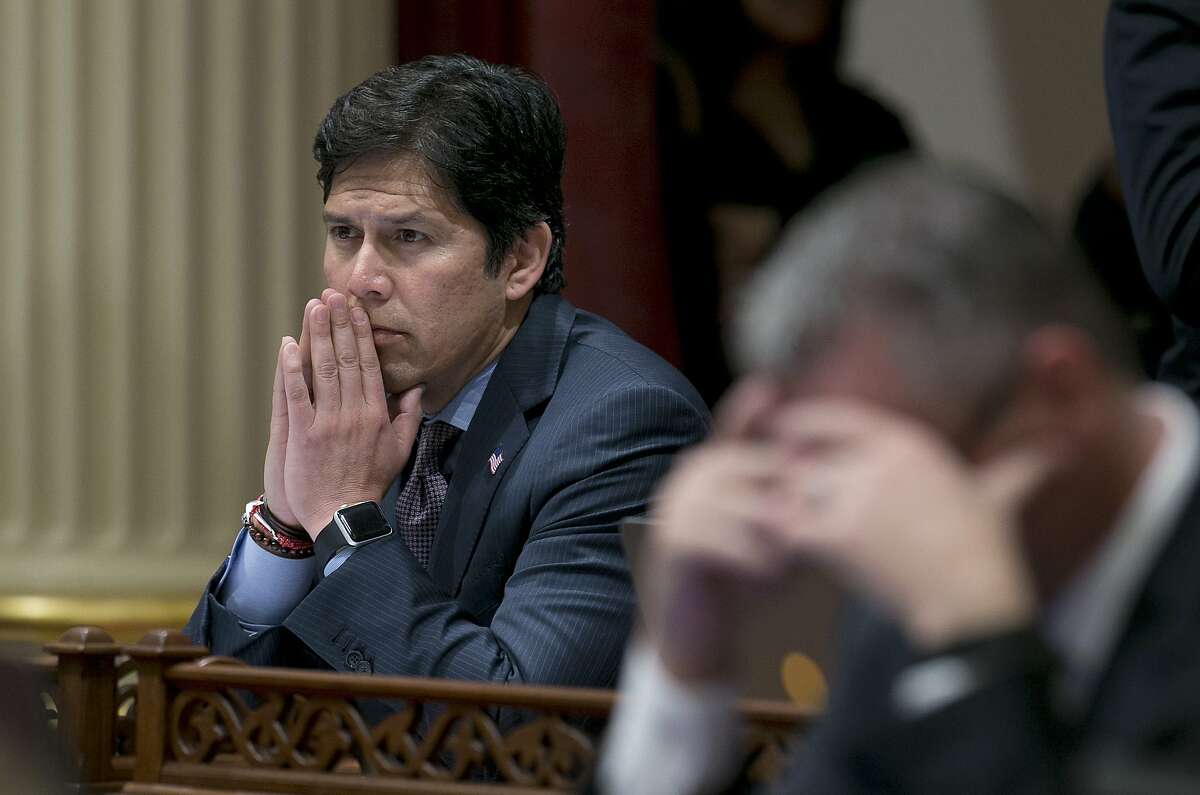 FILE --Thie April 20, 2017 file photo shows Senate President Pro Tem Kevin deLeon, D-Los Angeles, in Sacramento, Calif. A sexual harassment investigation into a sitting California senator is putting a fresh spotlight on the legislative leader who is running for a U.S. senate seat. De Leon heads the committee in charge of overseeing workplace complaints and shares a house with Sen. Tony Mendoza, the lawmaker accused of misconduct. De Leon is also in the middle of a campaign to unseat U.S. Sen. Dianne Feinstein, the first woman California sent to the Senate. (AP Photo/Rich Pedroncelli, file)