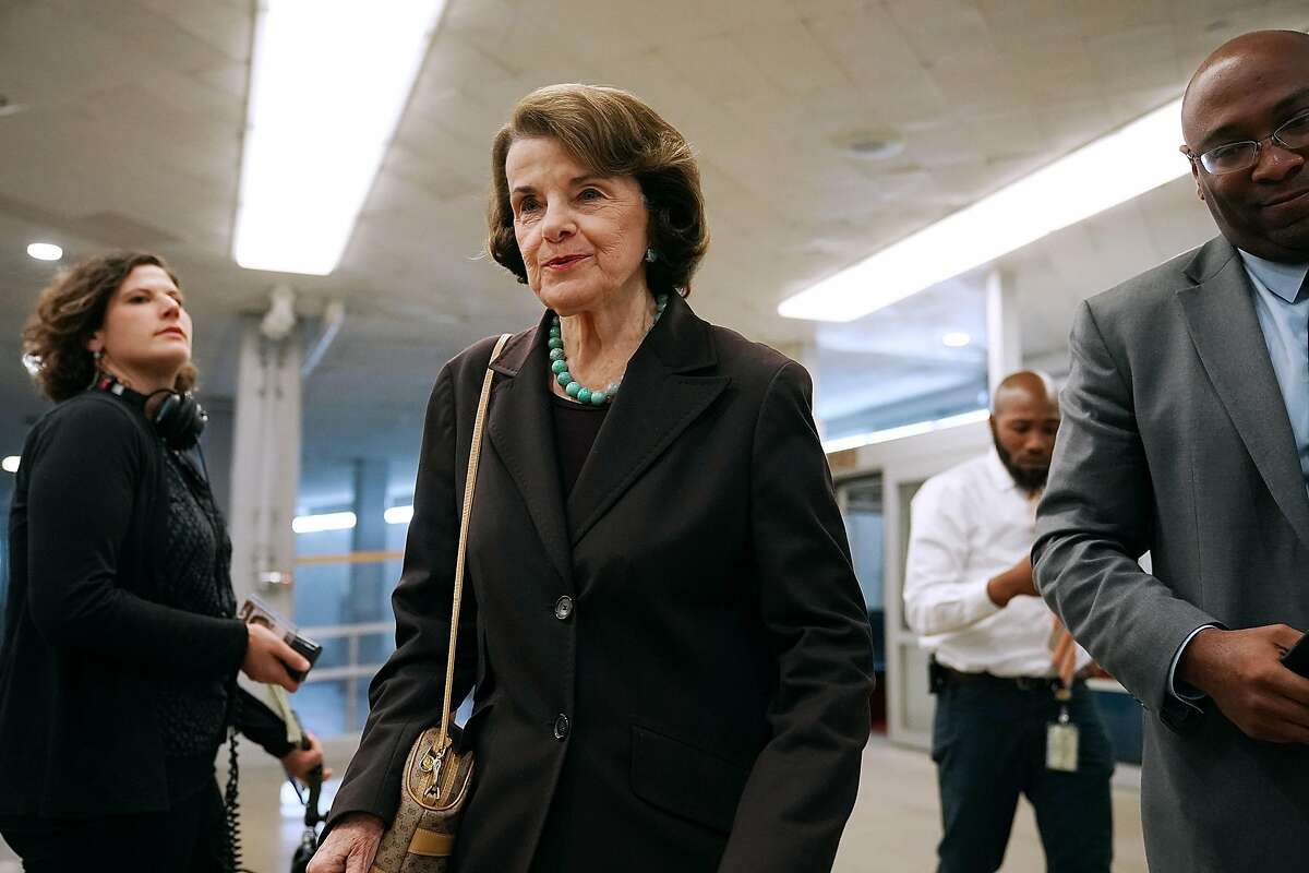 WASHINGTON, DC - NOVEMBER 14: Sen. Dianne Feinstein (D-CA) heads for the Democratic policy luncheon at the U.S. Capitol November 14, 2017 in Washington, DC. Senate Republicans are distancing themselves from Alabama GOP senate candidate Judge Roy Moore after five women have accused him of sexually inappropriate behavior and some in his own party have asked him to drop out of the race. (Photo by Chip Somodevilla/Getty Images)