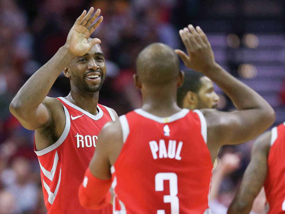 Coach Mike D'Antoni says all his rotation players are worthy starters, so forward Luc Mbah a Moute, left, should have plenty of court time with Chris Paul.