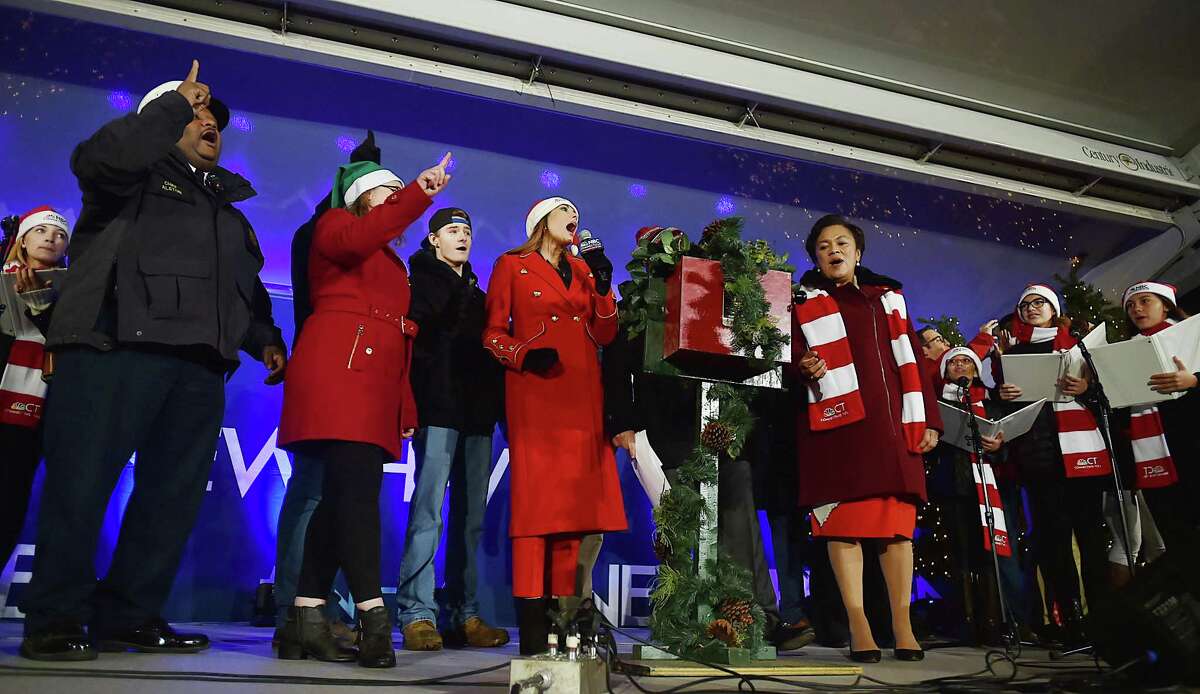 The city of New Haven kicked off their holiday season with the annual Christmas tree lighting, Thursday, Nov. 30, 2017, on the historic New Haven Green.