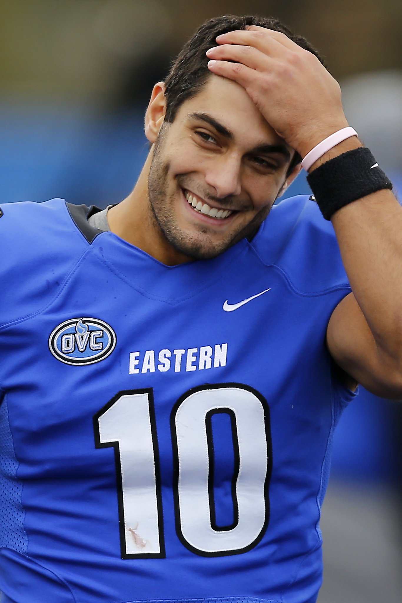 NCAA Football Jersey Eastern Illinois #10 Jimmy Garoppolo College Blue