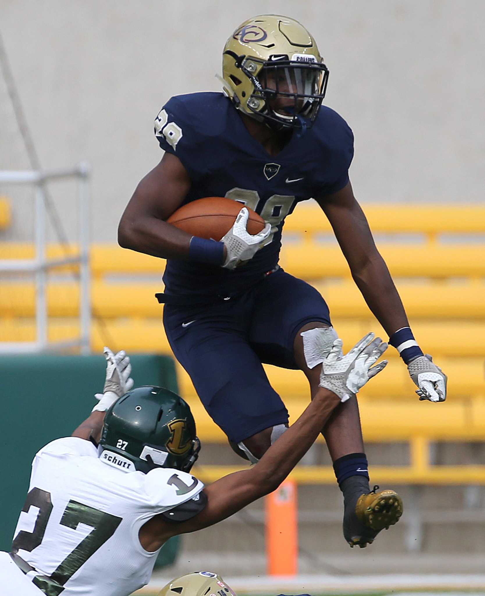 Isaiah Spiller 28 Klein Collins High School Tigers Navy Blue