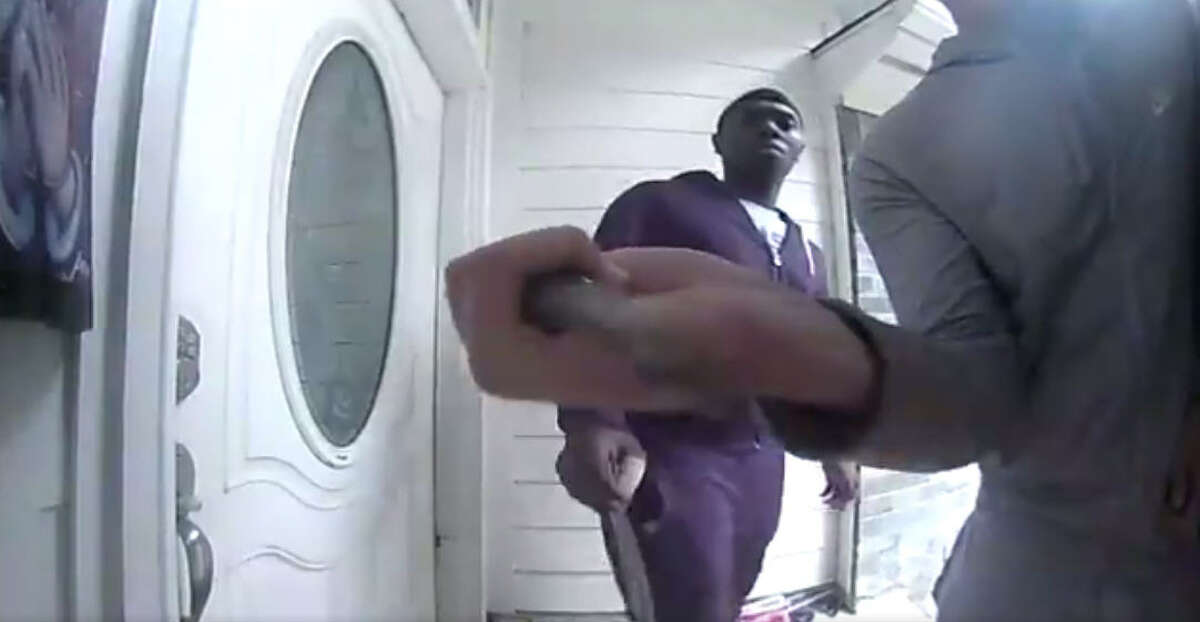 A Houston family captured video of two teenagers trying to break into their home Sunday afternoon.