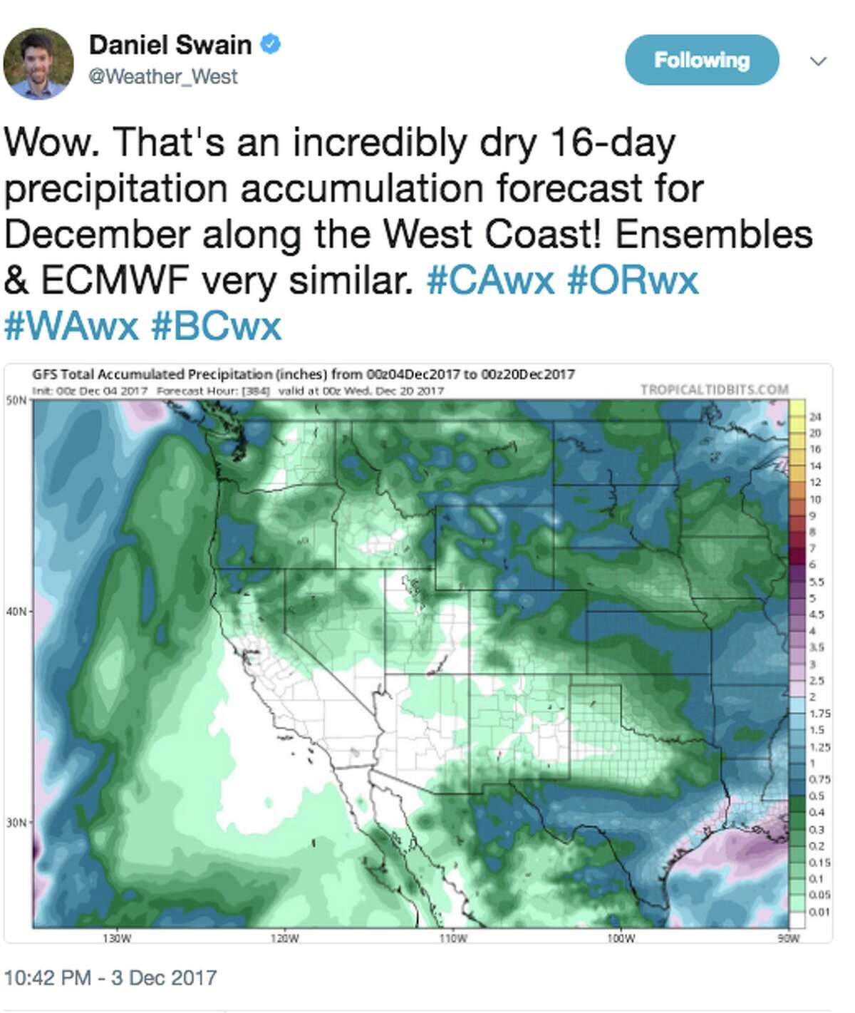 High-pressure ridge settles along West Coast: Is it ever going to rain ...
