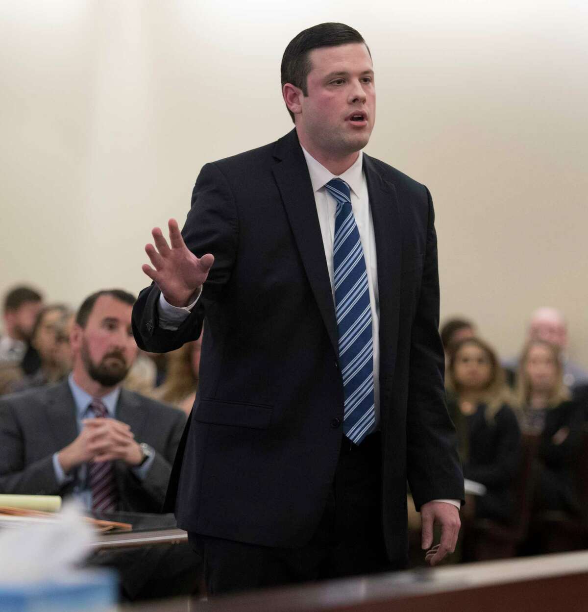 Albany County Assistant District Attorney Steve Sharp speaks during opening arguments in the Mero case in Albany County Court Monday Dec 1, 2017 in Albany, NY. (Skip Dickstein/ Times Union)