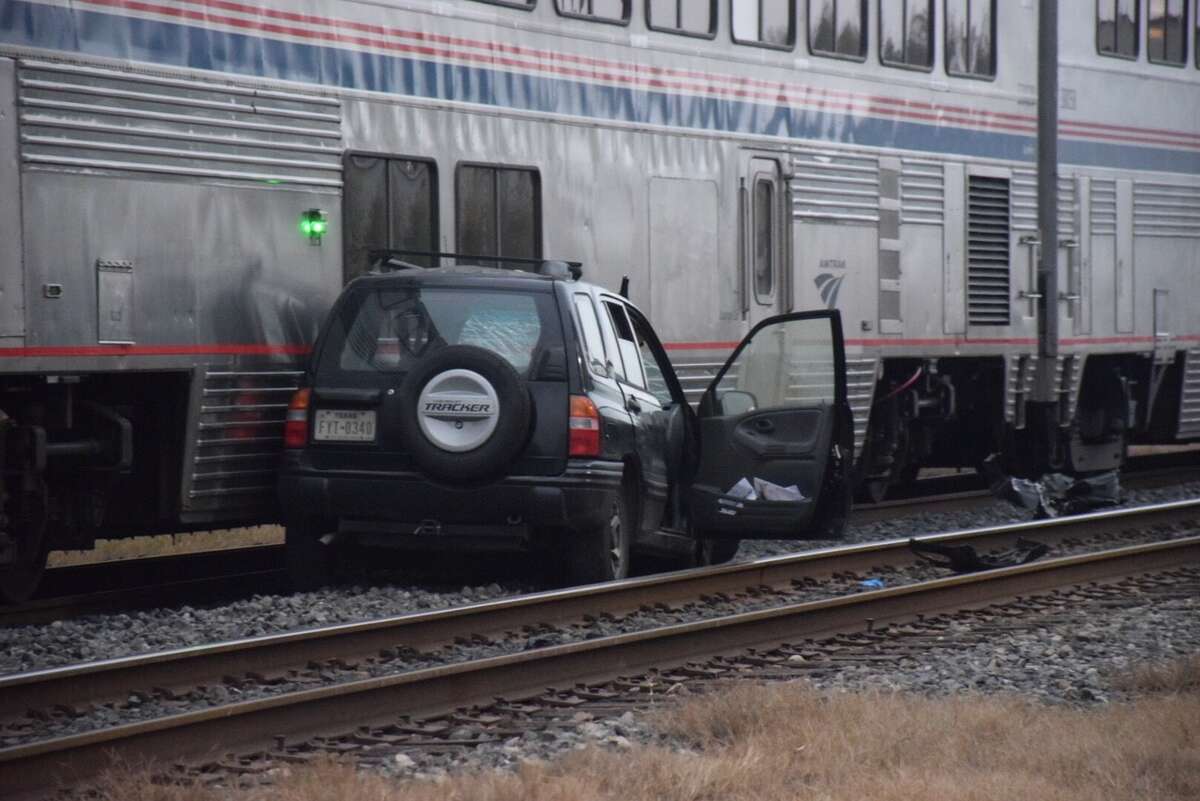 A woman was struck and killed on Tuesday, Dec. 5, 2017, by a train near downtown San Antonio. Police say they believe she was trying to beat the train across the tracks before the crash.
