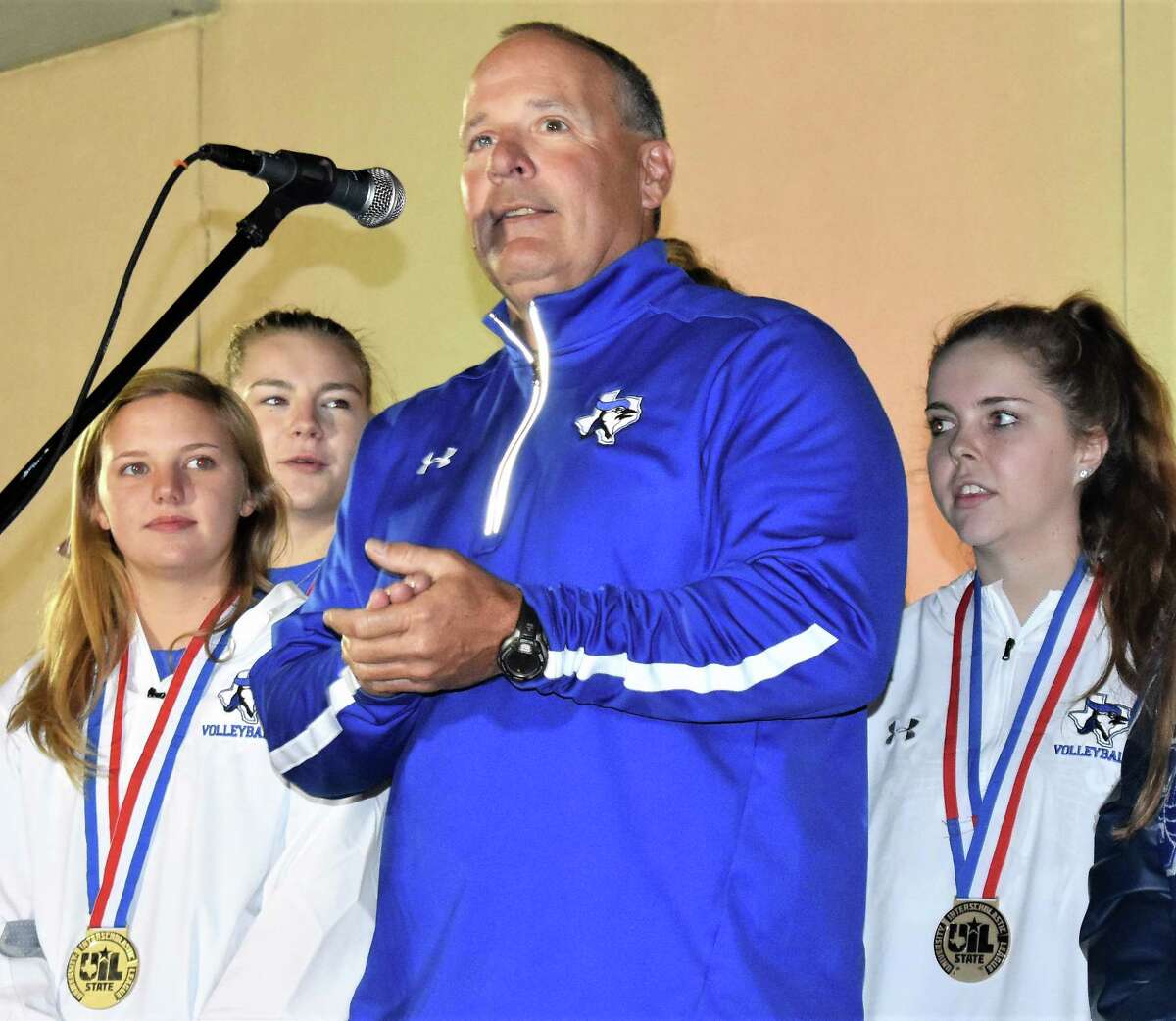 Needville ISD Superintendent Curtis Rhodes, shown here in a Chronicle file photo, is warning students they will be suspended if they walk out of class in protest over the nation's gun laws.