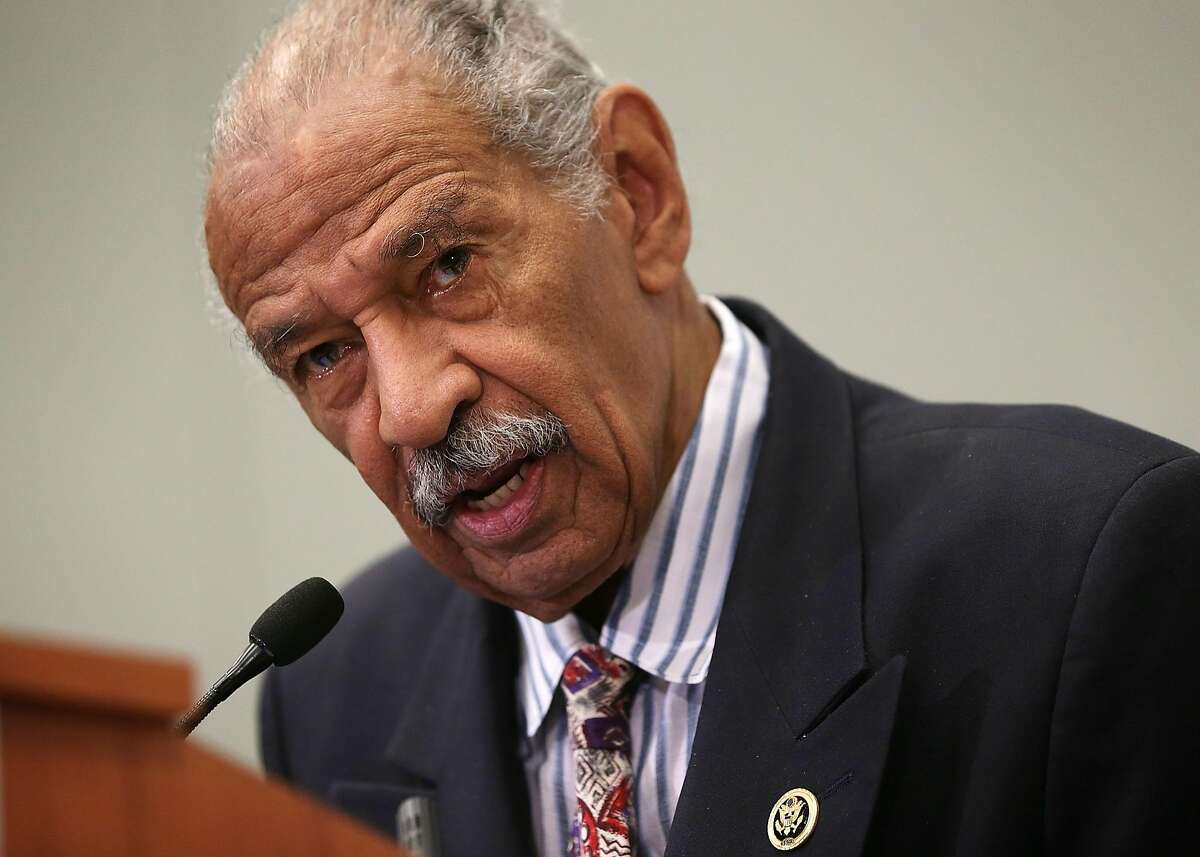 FILE: In the wake of sexual harassment allegations, Rep. John Conyers Jr. (D-MI) has announced his retirement from Congress effective immediately. WASHINGTON, DC - SEPTEMBER 18: U.S. Rep. John Conyers (D-MI) speaks at a session during the Congressional Black Caucus Foundation's 45th annual legislative conference September 18, 2015 in Washington, DC. Rep. Conyers spoke during a discussion on "Judiciary BrainTrust: In Pursuit of Policing and Criminal Justice Reform" (Photo by Alex Wong/Getty Images)