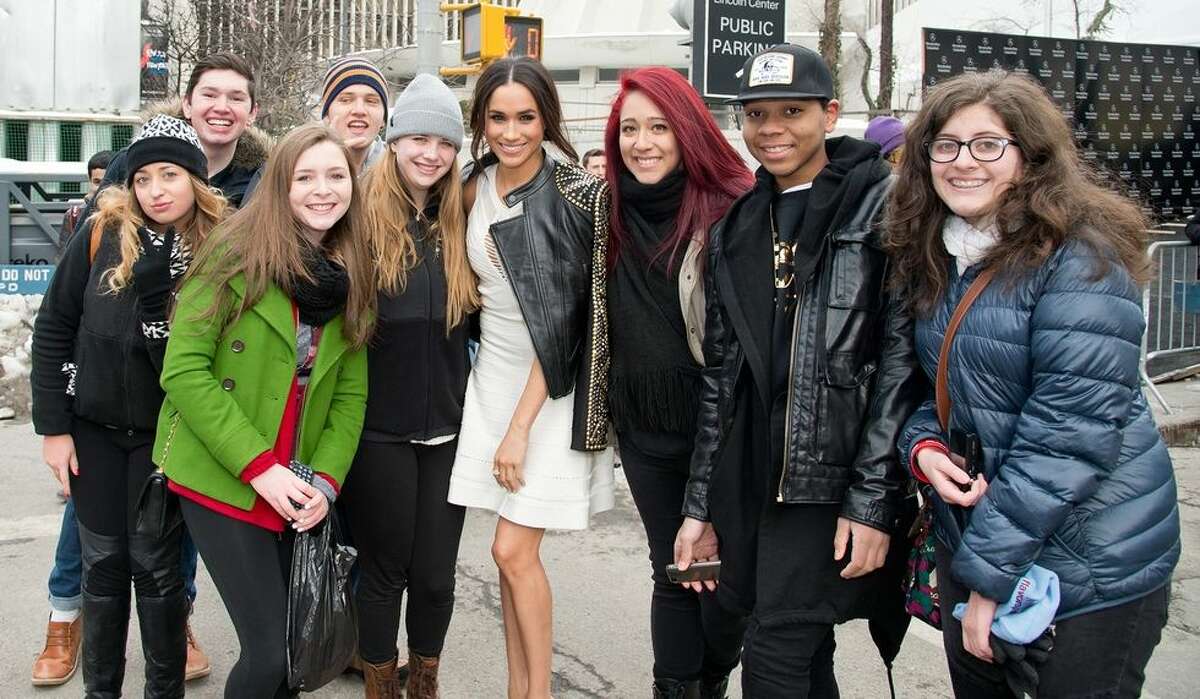 Meghan Markle With fans in New York City in 2014.