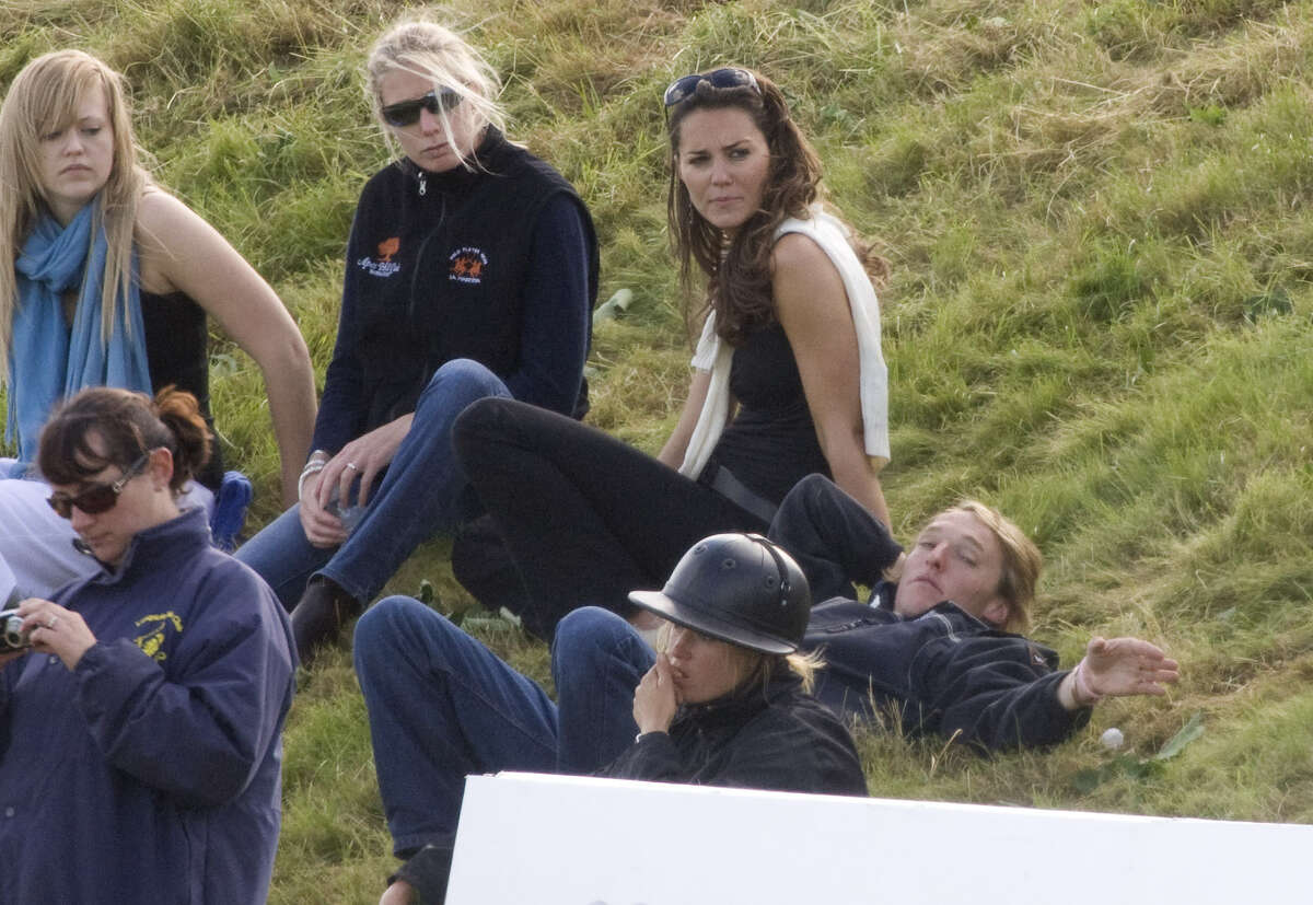 Kate Middleton And some freinds watching one of Prince William's polo matches in 2008.