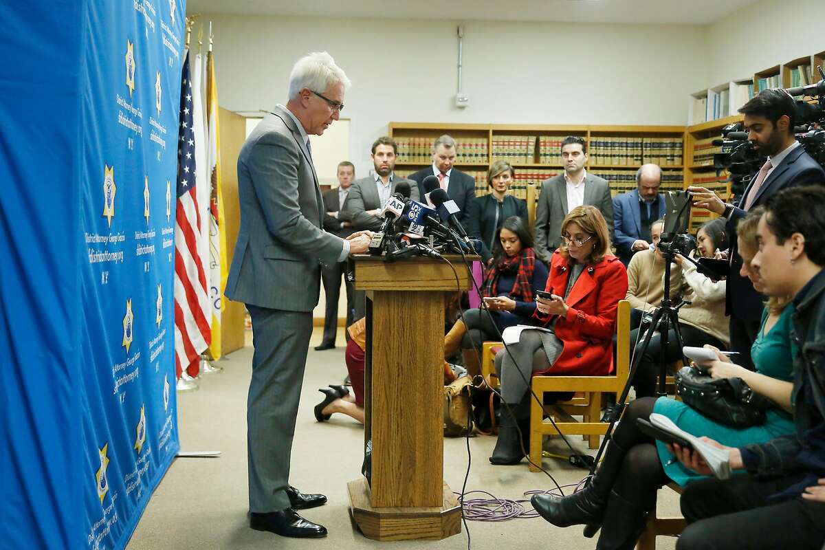 District Attorney George Gascon speaks during a press conference regarding the Kate Steinle verdict on Tuesday, December 5, 2017 in San Francisco, Calif.