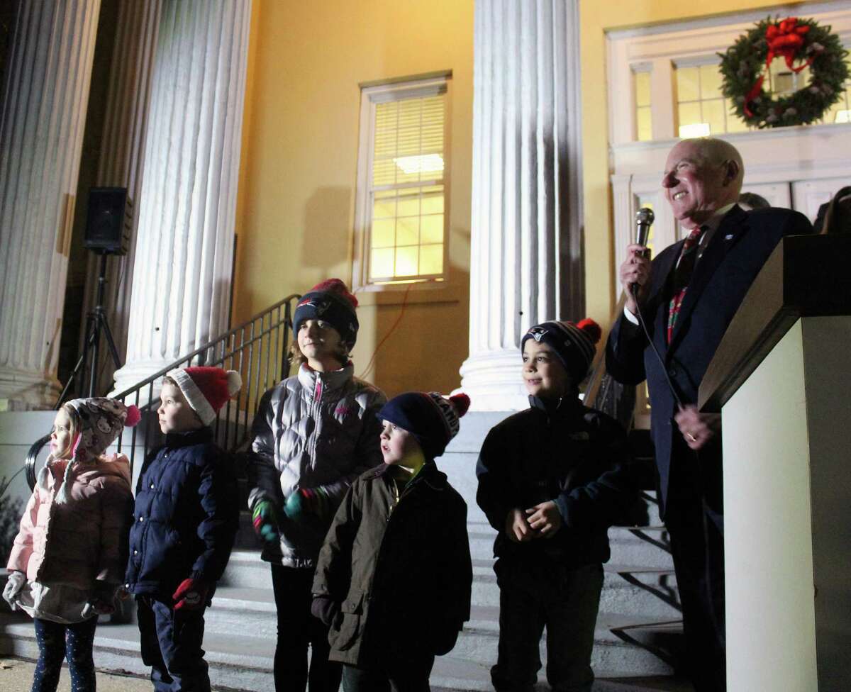 Westport lights Christmas tree, spirits