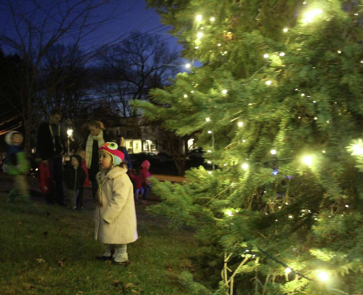 Westport lights Christmas tree, spirits