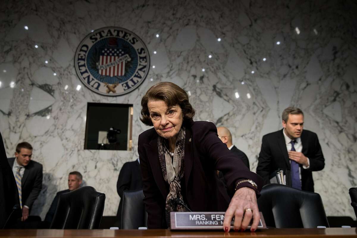 WASHINGTON, DC - DECEMBER 6: Ranking member Sen. Dianne Feinstein (D-CA) arrives for a Senate Judiciary Committee hearing concerning firearm accessory regulation and enforcing federal and state reporting to the National Instant Criminal Background Check System (NICS) on Capitol Hill, December 6, 2017 in Washington, DC. (Photo by Drew Angerer/Getty Images) *** BESTPIX ***