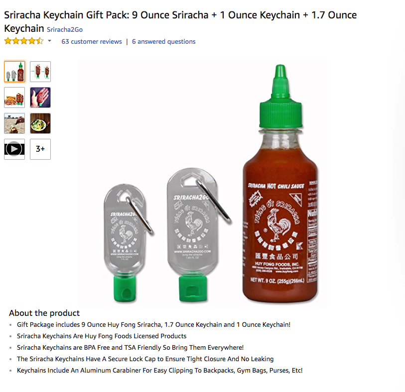 Huy Fong Licensed Mini-Sriracha2Go 1-Pack 1-Pack