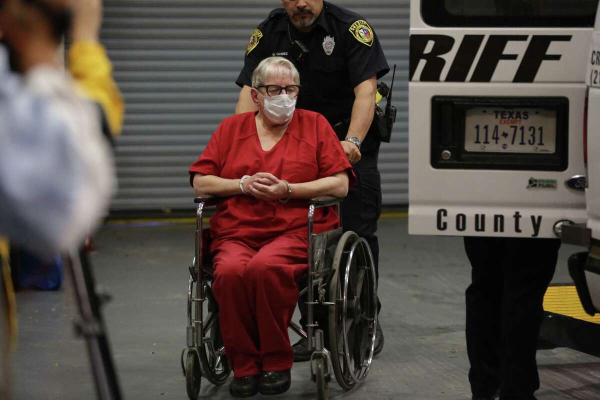 Convicted child killer Genene Jones arrives at the Cadena-Reeves Justice Center for arraignment before District Judge Frank Castro in the 399th State District Court on Thursday, Dec. 7, 2017.