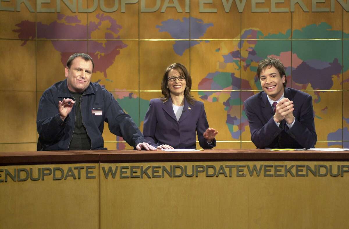 Saturday Night Live -- NBC Late Night -- Host: Drew Barrymore -- Pictured (l to r): Former Update anchor and "the New Yorkiest New Yorker I know" (Tina Fey): Colin Quinn gives a commentary on life in New York post September 11. -- NBC Photo: Norman Ng