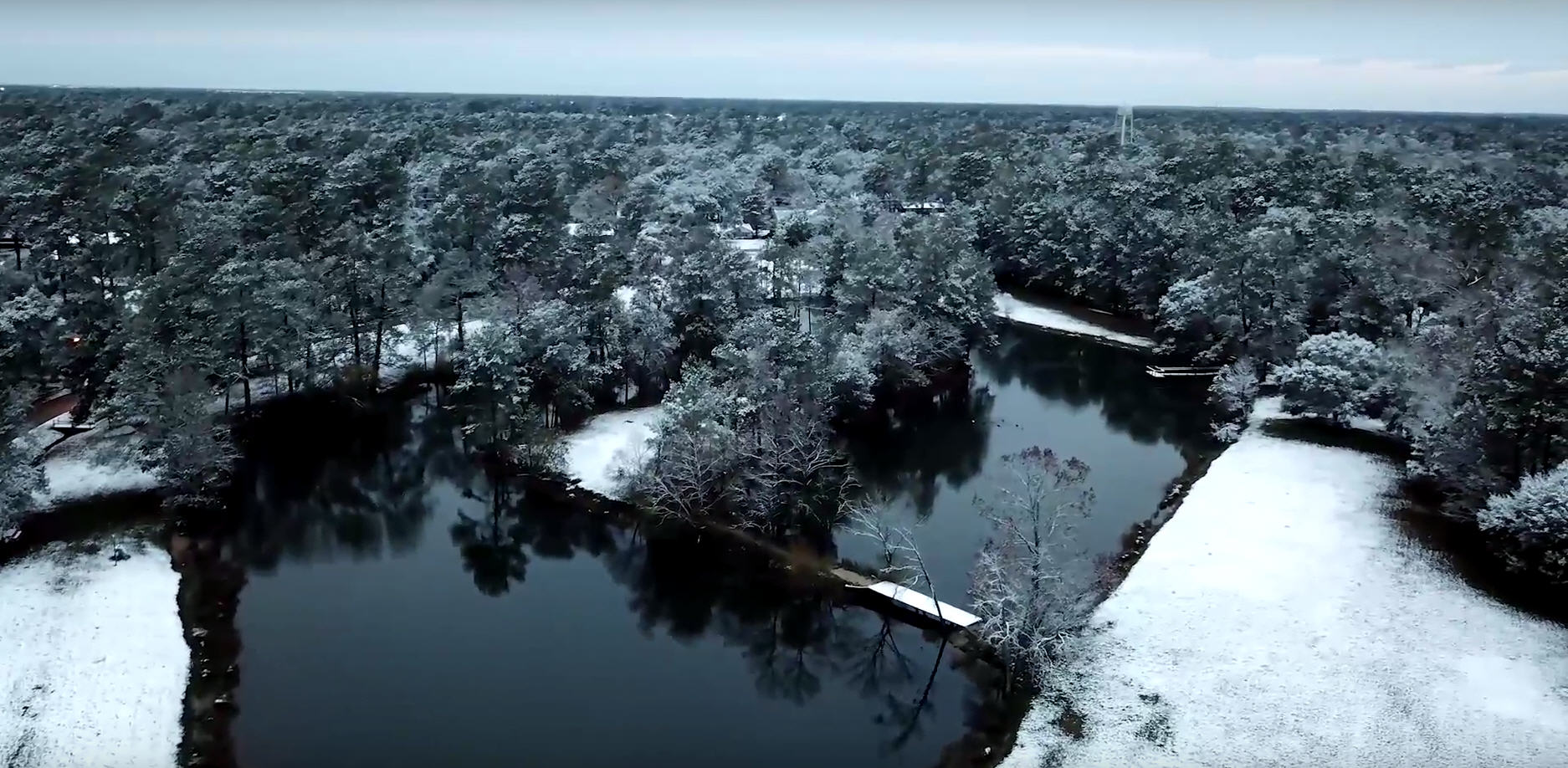 Stunning aerial photos show Houston in a Winter Wonderland