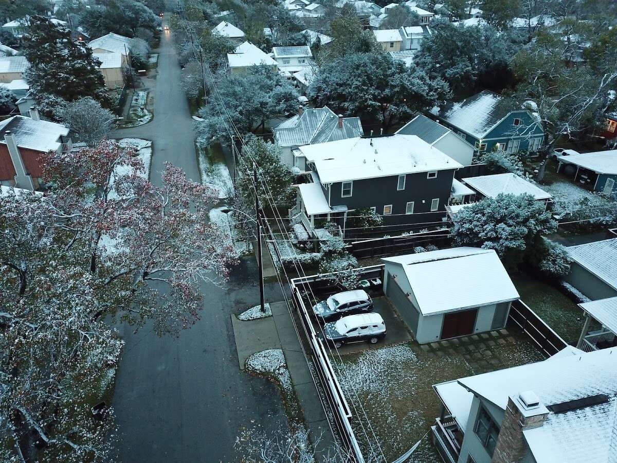 Stunning aerial photos show Houston in a Winter Wonderland