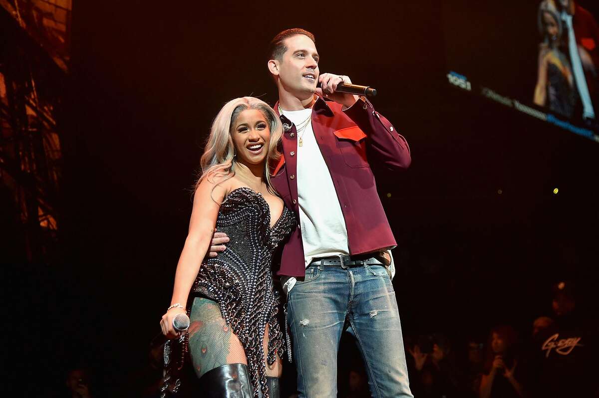 BROOKLYN, NY - OCTOBER 26: Cardi B and G-Eazy perform onstage during 105.1?s Powerhouse 2017 at the Barclays Center on October 26, 2017 in the Brooklyn, New York City City.
