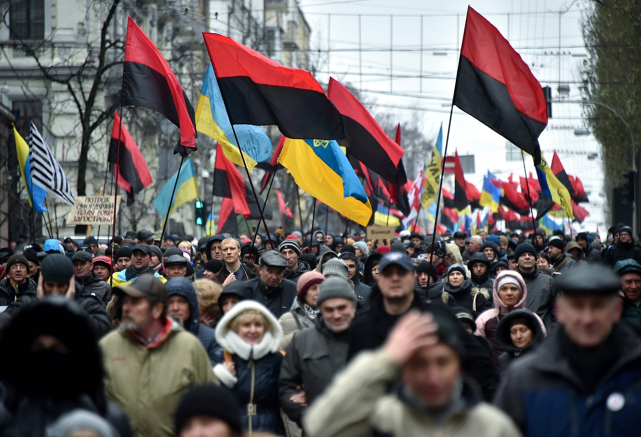 Supporters of detained opposition leader protest in Ukraine