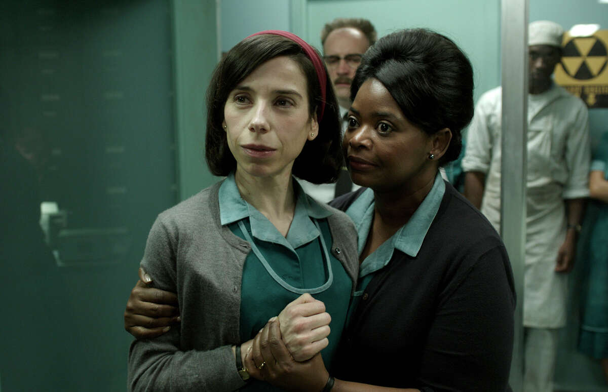 This image released by Fox Searchlight Pictures shows Sally Hawkins, left, and Octavia Spencer in a scene from the film "The Shape of Water." On Monday, Dec. 11, 2017, Hawkins was nominated for a Golden Globe for best actress in a motion picture drama for her role in the film. The 75th Golden Globe Awards will be held on Sunday, Jan. 7, 2018 on NBC. (Fox Searchlight Pictures via AP)